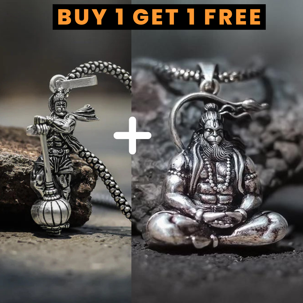 Hanuman ji With Gada Original Pendant Chain (BUY 1 GET 1 FREE)